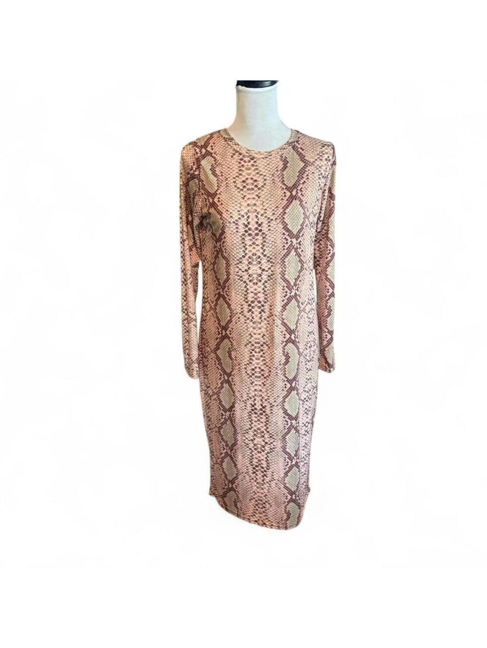 New Look made in the UK snakeskin print midi dress Size 2
